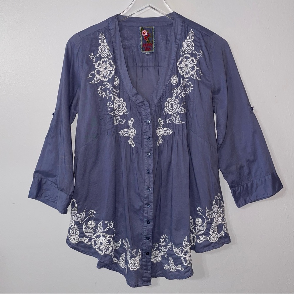 Johnny Was Embroidered Blouse